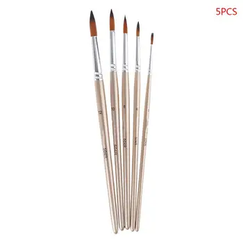 

2020 New 5pcs Paint Brush Set Nylon Hair Professional Artist Watercolor Acrylic Painting