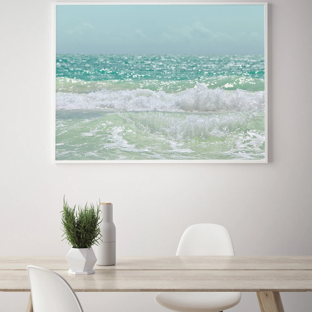 

Landscape Canvas Painting Seascape Ocean Waves Nordic Scenery Posters and Prints Home Decor Living Room Wall Art Pictures