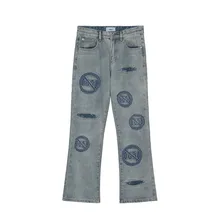 Vouge pantalones vaqueros rasgados para hombre, Jeans desgastados, Retro, rectos, holgados, 2021