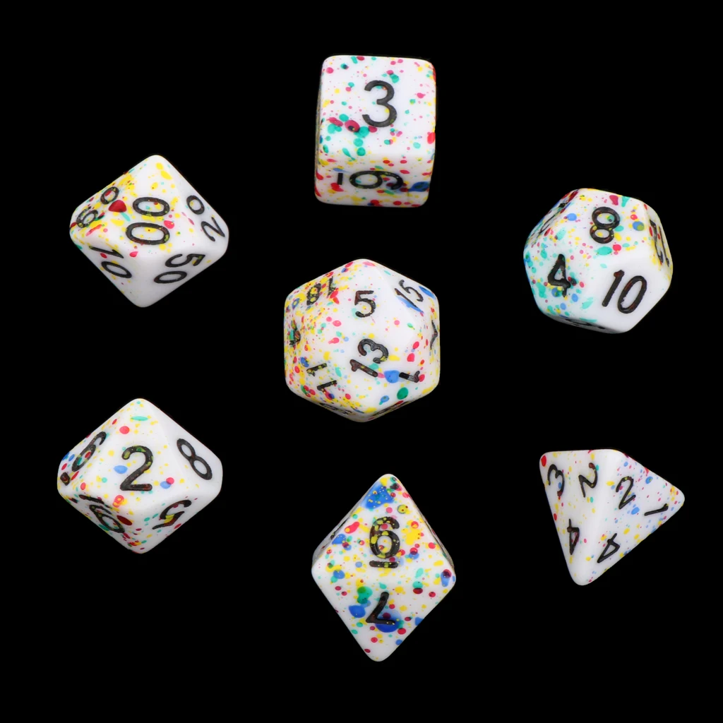 7Pc Multi-sided Dices Set D4-D20 MTG DND RPG Board Game Dice for D&D Roleplaying Party Casino Table Game Toy