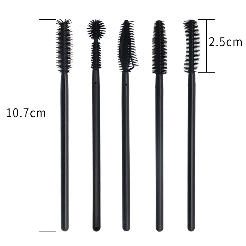 Eyelash Brush 50 pcs Disposable Silicone Eyelashes Brushes Applicator Eye Lash mascara wands Brush Eyelash Extension women Makeup Tools