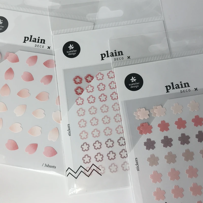 Cute Sakura Stickers Korea Origin Flower Petal Aesthetic Pink Sticker Scrapbooking Material Journal DIY Craft Supplies