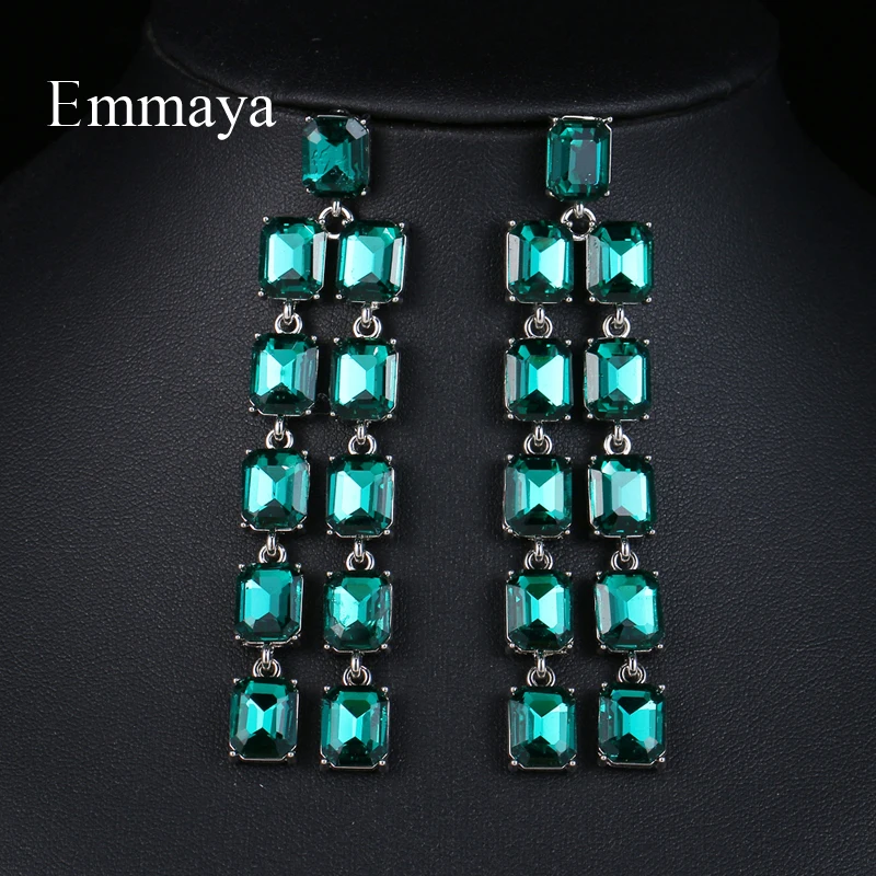 Простая квадратная подвеска EMMAYA для девушек и женщин, привлекательная Сережка в виде веера, вечерние