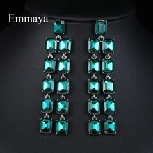 Простая квадратная подвеска EMMAYA для девушек и женщин, привлекательная Сережка в виде веера, вечерние