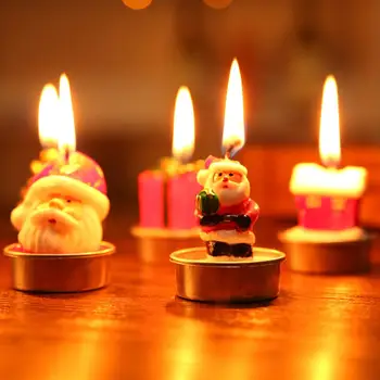 

3Pcs Christmas Santa House Snowman Xmas Tree Candles Wedding Party Decor Light