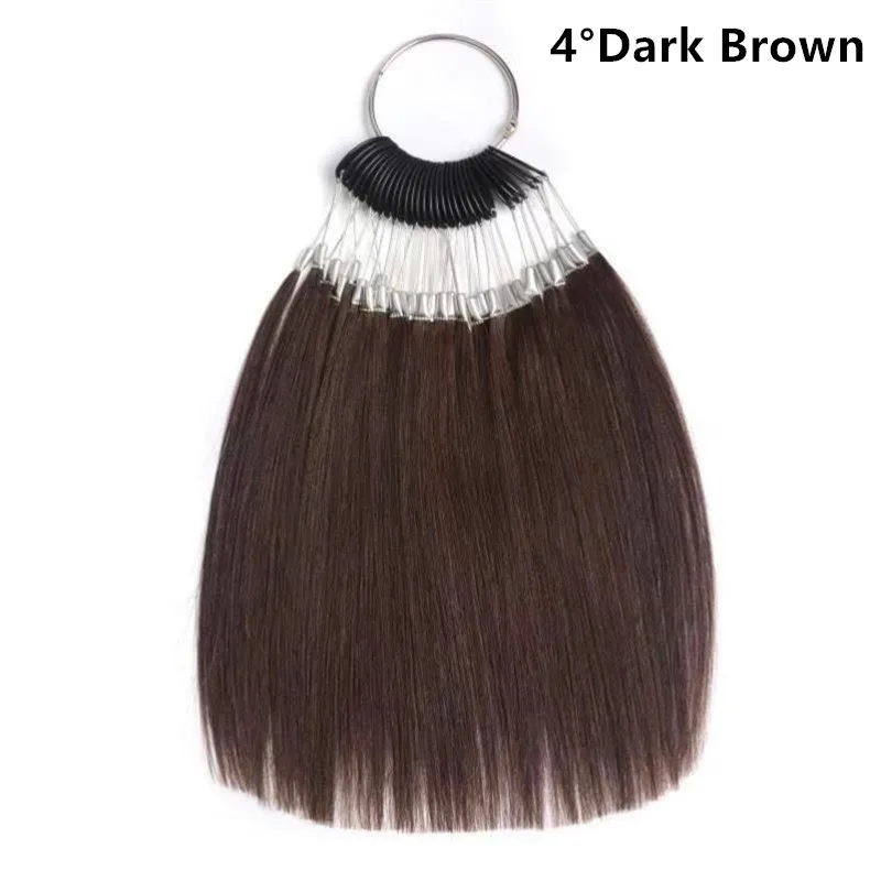 30Pcs/Set Hair Color Rings Human Hair Swatches for Human Extensions and Salon Dyeing Sample, Can Be Dye Any Color