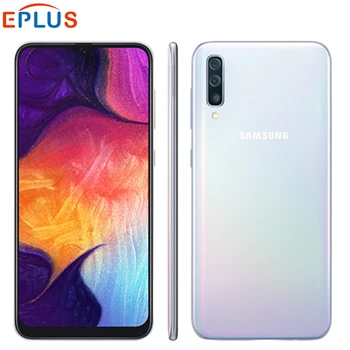 Перейти на Алиэкспресс и купить Новый глобальный мобильный телефон samsung Galaxy A50 6 ГБ 128 ГБ A505GN-DS 6,4 дюймExynos 9610 Восьмиядерный Android 9,0 с двумя sim-картами
