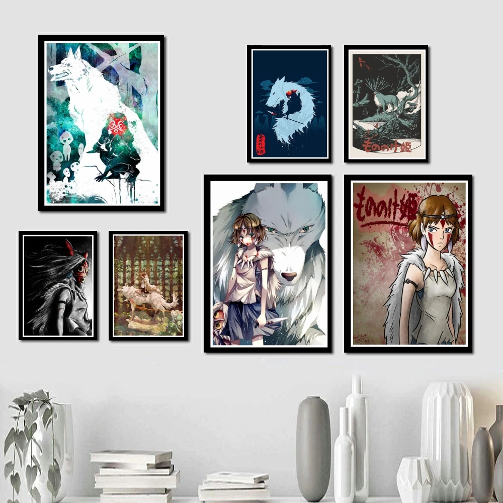 Perfect Jl Princess Mononoke Studio Ghibli Tribute Anime Poster Wall Art Picture Posters And Prints For Room Home Decor Wall Stickers Aliexpress
