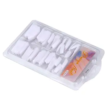 

100 Pcs White Natural False Acrylic French Tips Nail Art Glue Cutter Nail Clipper Nail Gel 6ML Tool Set