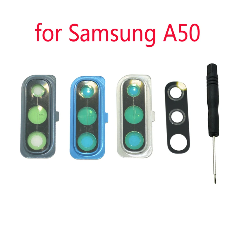 

For Samsung Galaxy A50 A505 A505F A505FN A505FM A505GN Phone Housing Frame New Back Camera Safety Glass Lens Cover + Tools