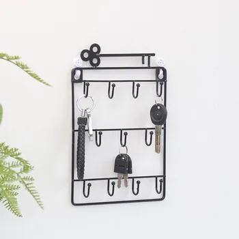 

Modern Style Iron Wall Mounted Storage Hook 11 Hangers Hooks Key Holder Coat Hat Scarf Rack Durable Wall-hooks Home Storage Hold