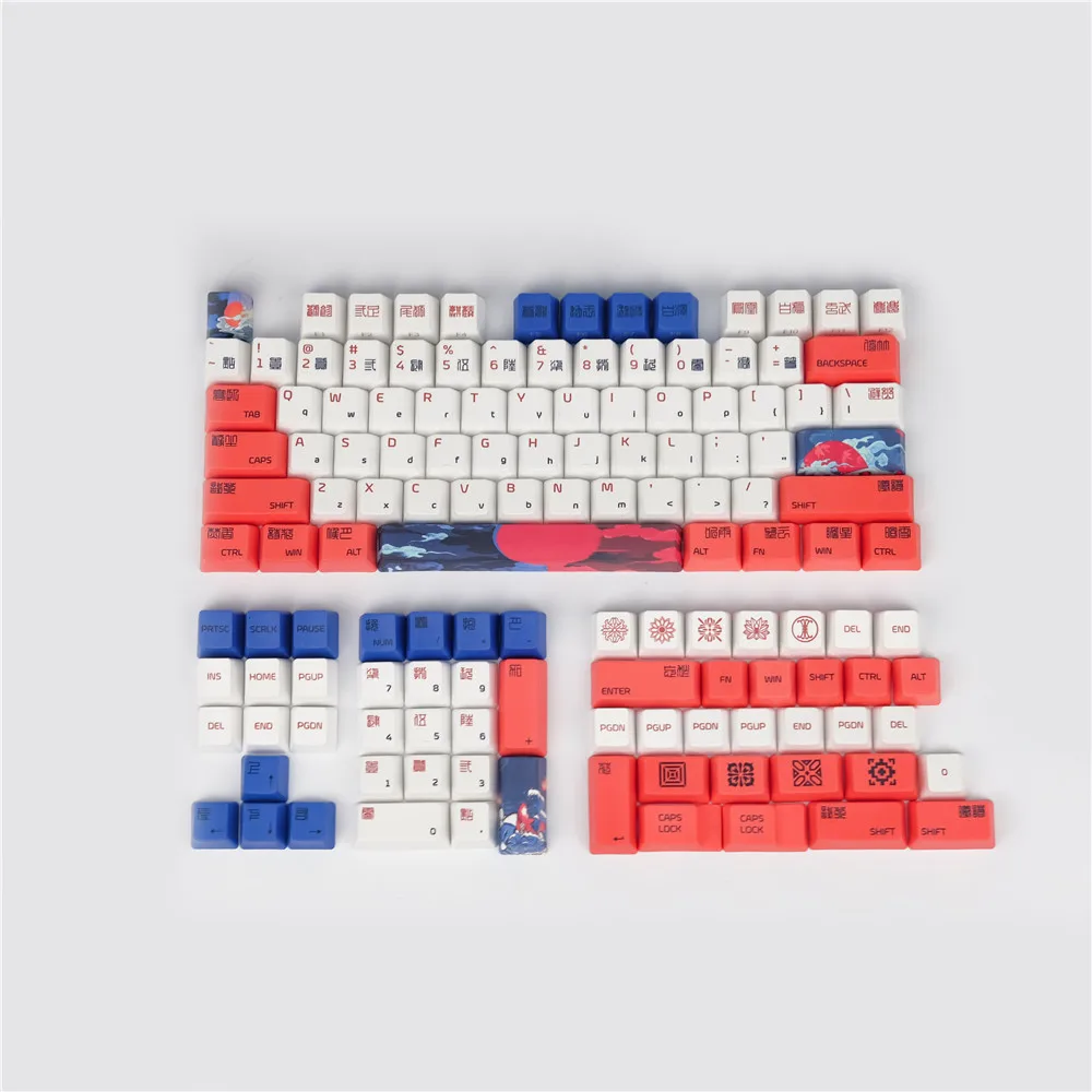 

Red Koi Keycap OEM Profile PBT Keycaps DYE Subbed Mechanical Keyboard Keycap For GH60 GK61 GK64 68 84 87 96 980 104 108