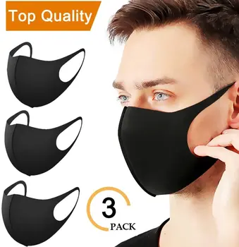 

3PCS Washable Earloop Mask 3D Ice Silk Cotton Cycling Anti Dust Filter Mouth Face Mask Care Respirator for Summer