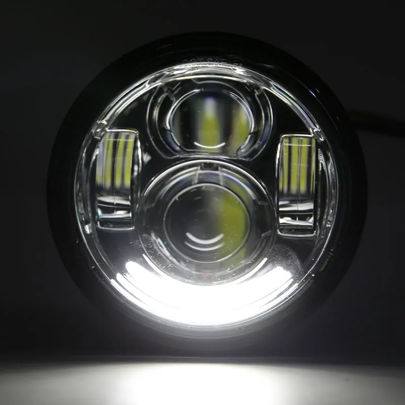 Черная/хромиросветодиодный светодиодная мотоциклетная двойная фара в сборе
