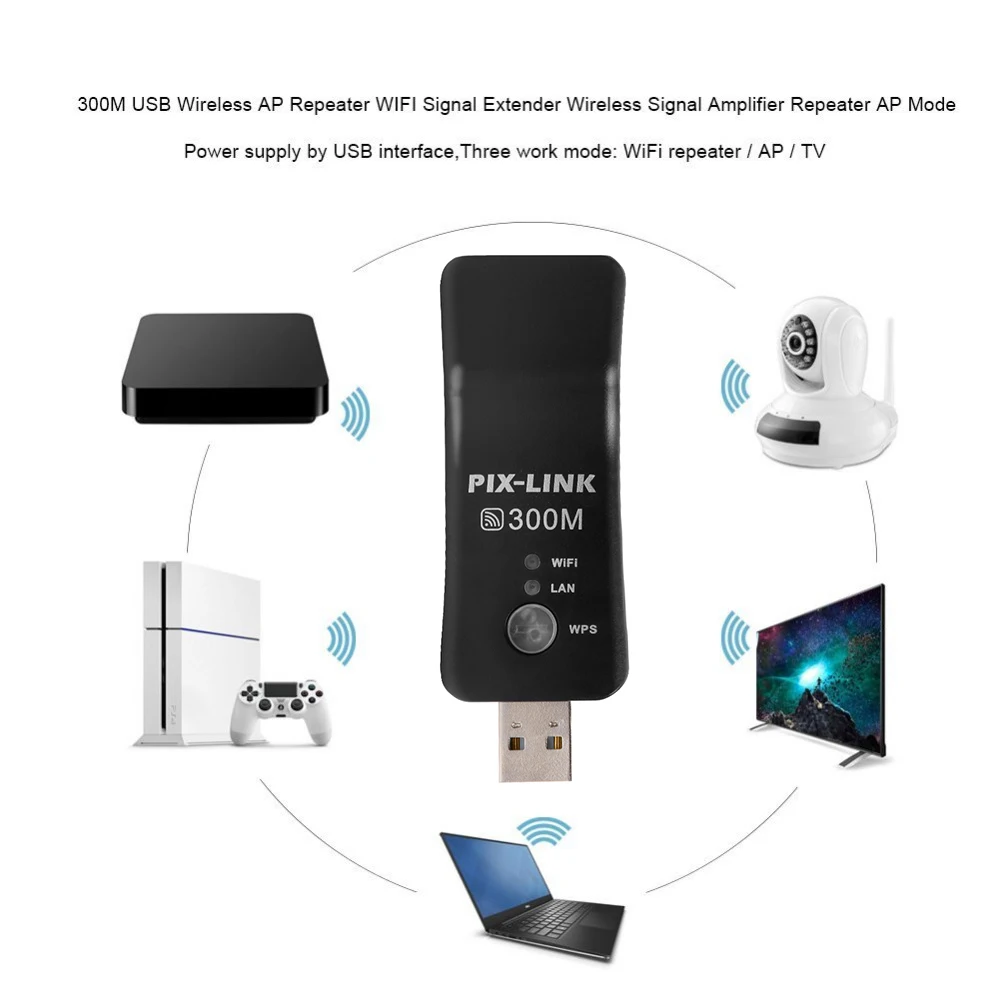 Universal Mini USB Wireless TV Network Wifi Adapter WPS 300Mbps Wi-fi Repeater RJ-45 Network Cable For Samsung LG Sony HDTV wifi adapter