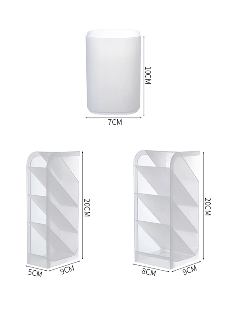 Матовый держатель для ручек настольная коробка для хранения стол канцелярская полка прозрачный контейнер для хранения кистей для макияжа