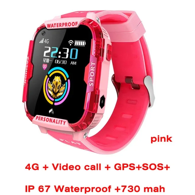 Красный Greentiger 4G умные часы Детские видео звонки gps Wifi SOS IP67 Водонепроницаемый Будильник камера K22 Детские умные часы VS Q90 A36E - Цвет: Красный