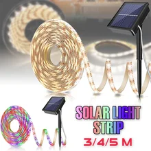 

New LED Light Strips 2835 RGB Solar-Powered 3.7V Flexible Light Strip Super Bright IP65 Waterproof Home Garden Decor 3M/4M/5M