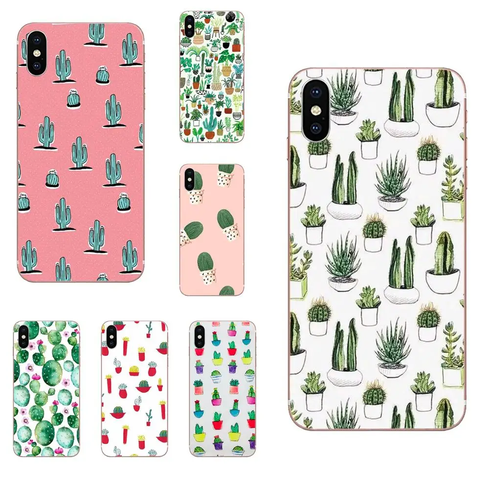 

For LG K50 Q6 Q7 Q8 Q60 X Power 2 3 Nexus 5 5X V10 V20 V30 V40 Q Stylus Soft Phone Case Skin Cover Plant Cactus