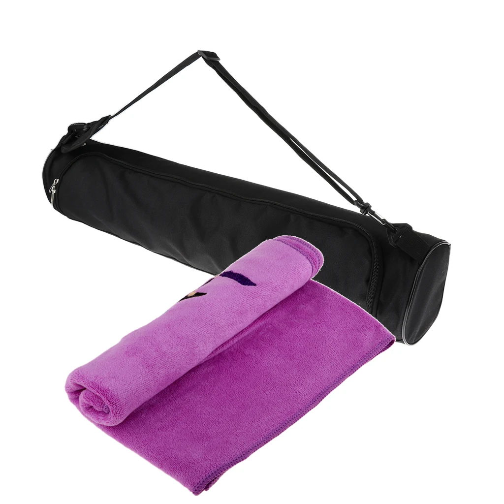 

Yoga Mat Bag Fitness Sport Waterproof Carrier Sling Tote with Neck Microfiber Towel for Sports Running Jogging Workout