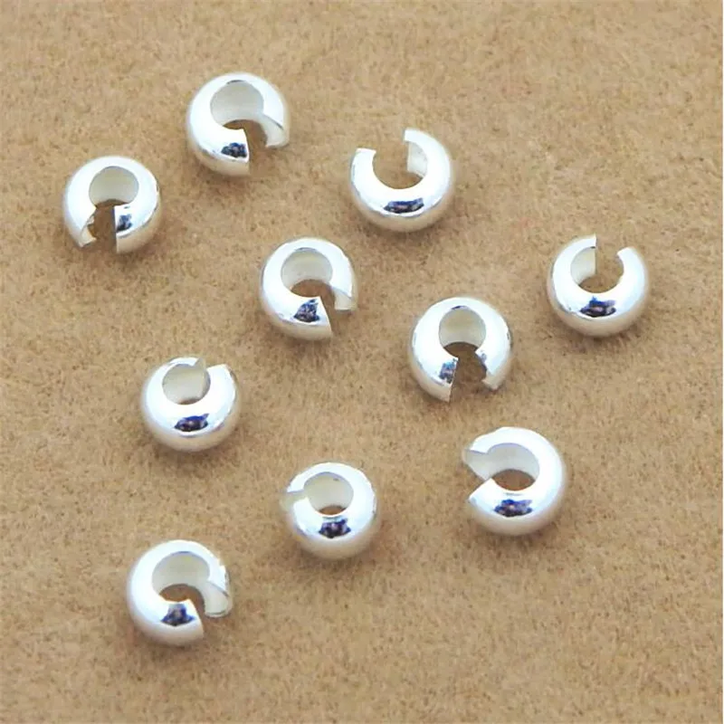 20-Piece Sterling Silver Crimp Bead Covers For Jewelry Making - 4mm, Perfect For Hiding Crimps And Knots - View #10