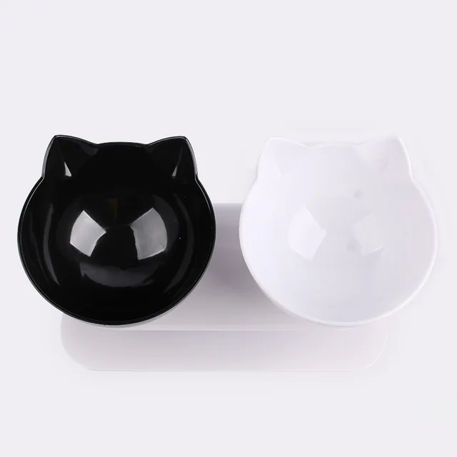 Non-Slip Double Cat Bowl Pet Water Food Feed Dog Bowls Pet Bowl With Inclination Stand Cats Feeder Feeding Bowl Kitten Supplies 6