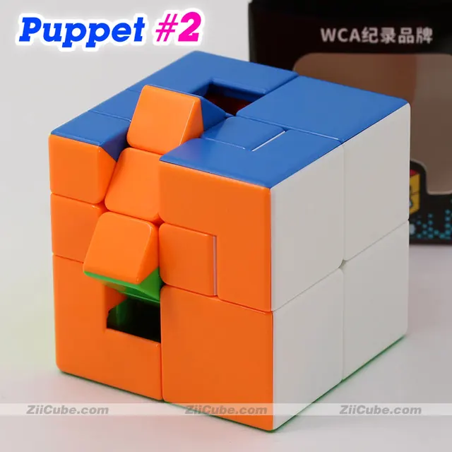 MoYu MeiLong Magic Cubes 3x3x3 Puppet One Two #1 #2 Stickerless Cubing Classroom Puppet 1 and 2 Professional Educational Toy 3X3 4
