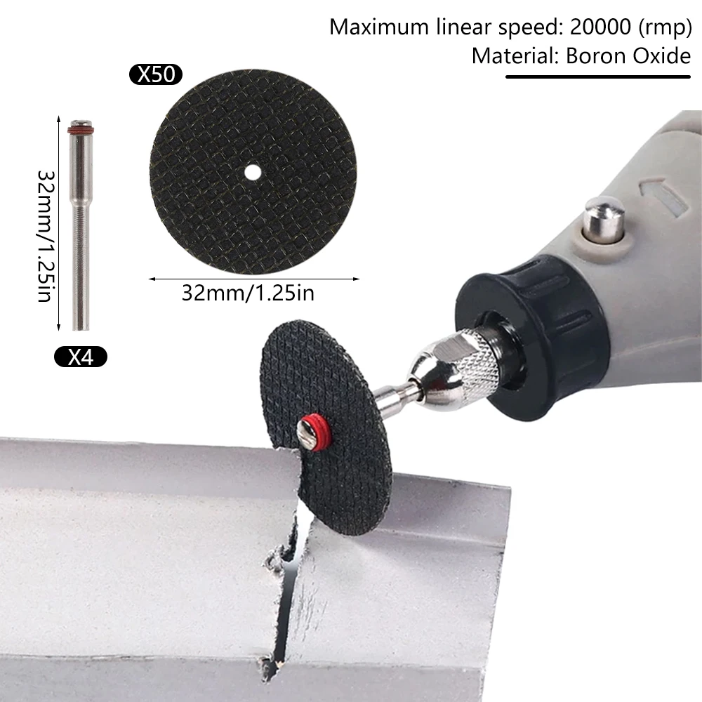 

54pcs Abrasive Cutting Disc With Mandrel Grinding Wheels Circular Saw Blade For Dremel Rotary Polishing Tools Tools Accessories