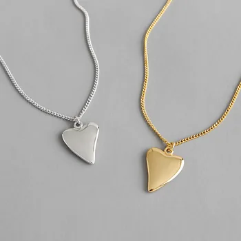 

FACEINS Fashion 925 Sterling Sliver Necklaces Choker Chunky Pendant Chain Necklace Jewelry Gold Smooth Geometric Necklaces Gifts