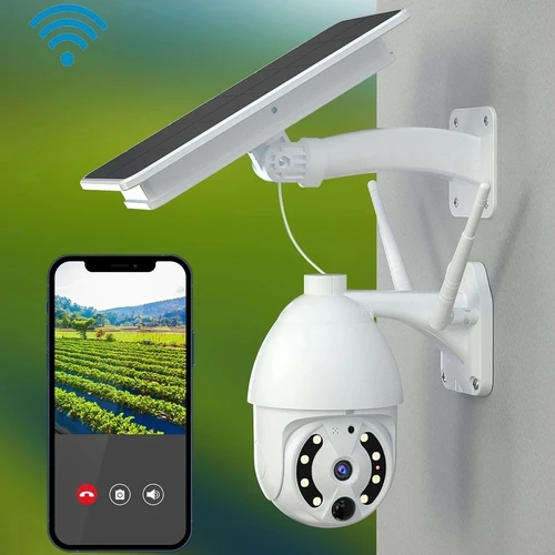 HONTUSEC 4G SIM 카드 솔라 PTZ IP 카메라, 4MP 모션 감지 PIR 솔라 와이파이 카메라, 야외 양방향 오디오, 컬러 나이트 비전 3