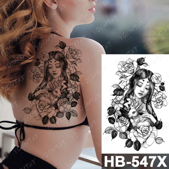 Waterproof Temporary Tattoo Sticker Dark Old School Moth Butterfly Flash Tattoos Snake Rose Body Art Arm Fake Tatoo Women Men 16-HB547X