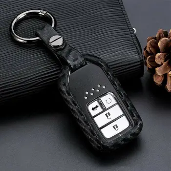 

New Carbon Fiber Car Key Case Accessories For Honda Accord CRV HRV Civic 1 set USPS