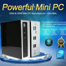 Мини компьютер Eglobal NUC Intel i7 8550U i5 8250U 4 ядра 8 потоков 2 * DDR4 lan M.2 NVMe Win10
