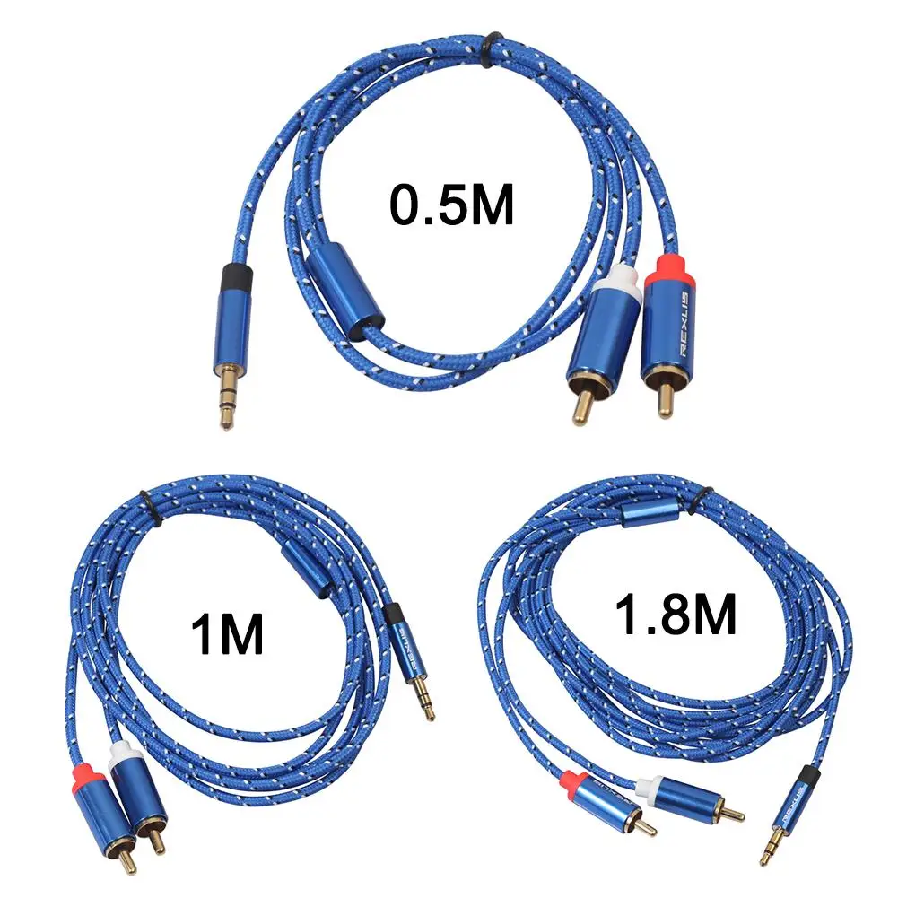 0 5 м/1 8 м RCA кабель 3 мм штекер 2RCA аудиокабель стерео Y сплиттер AUX для планшетных ПК|