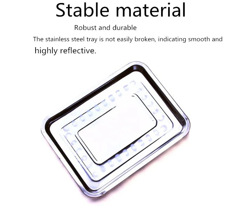 10Pcs / Newlezhen Stainless Steel Tray Large High Quality Teaching Laboratory Supplies Reagent Bottle Tray