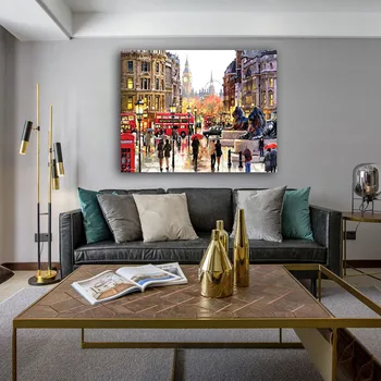 

DIY colorings pictures by numbers with Rainy days the street painting picture drawing painting by numbers framed Home