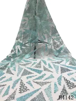

African Net Lace Fabric 2020 French Lace Fabric With Sequins New High Quality Tulle Sequin Lace Fabric For Wedding Party HJ4142