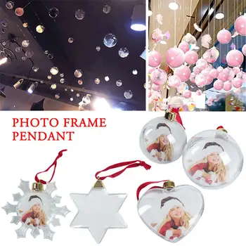 

Photo Frame Pendant Ball Sunflower Star Shape Valentine's Day Birthday Party Gift Customization DIY Christmas Tree Ornament