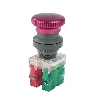 

AC600V Ui 10A Ith 1NO 1NC Burgundy Mushroom Cap Momentary Push Button Switch