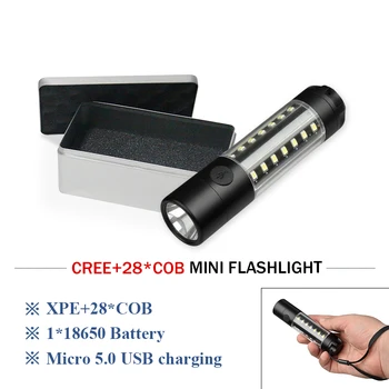 

Bright LED Flashlight 6 Mode 360 Degree Lighting USB Charging Torch Waterproof Lantern 5000lm Tactical Flashlight 18650 Battery