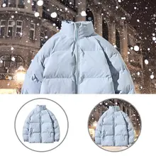 

Elastic Cuff Padded Loose Zipper Couple Coat for Work Winter Coat Elastic Cuff Padded Loose Zipper Couple Coat for Work