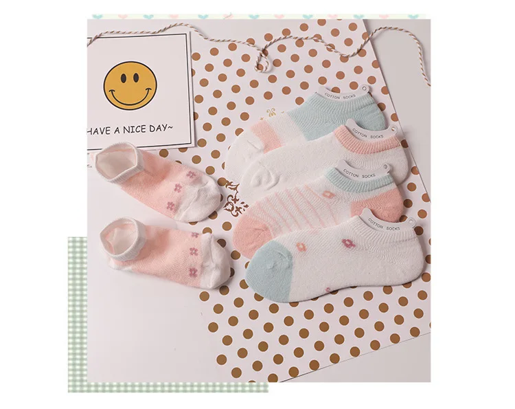 Spring And Summer New Style Children Mesh Breathable Hidden Ankle Socks Wholesale Children Socks Cartoon Pattern Thin No-show So