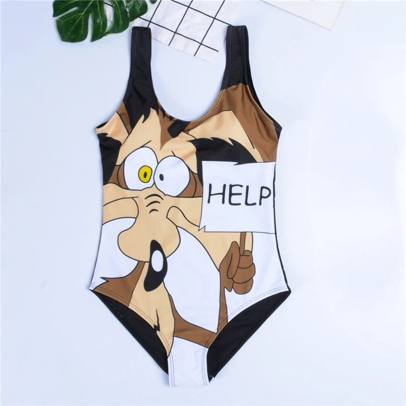 JCSWIM, сдельный Купальник для женщин, мультяшный принт,, сексуальный бикини, купальник, пляжная одежда, купальник, Женский Бразильский бикини-боди