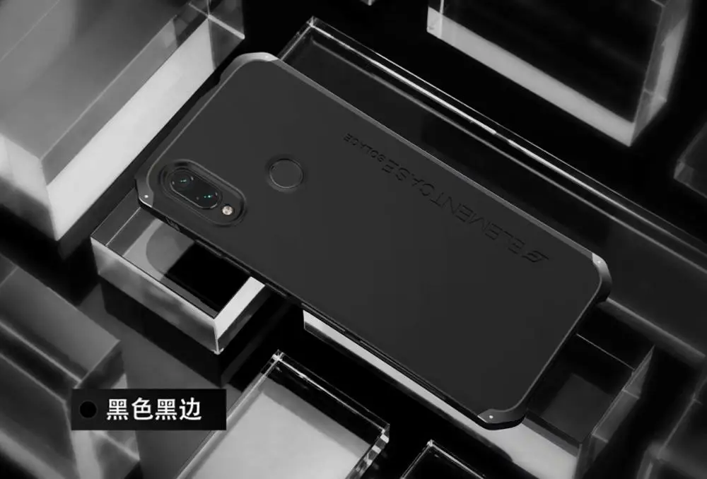 R-JUST бронированный чехол для Xiaomi Redmi Note7 Pro металлический алюминиевый+ Гибридный PC сверхпрочный противоударный чехол для Redmi Note7 Pro - Цвет: all black