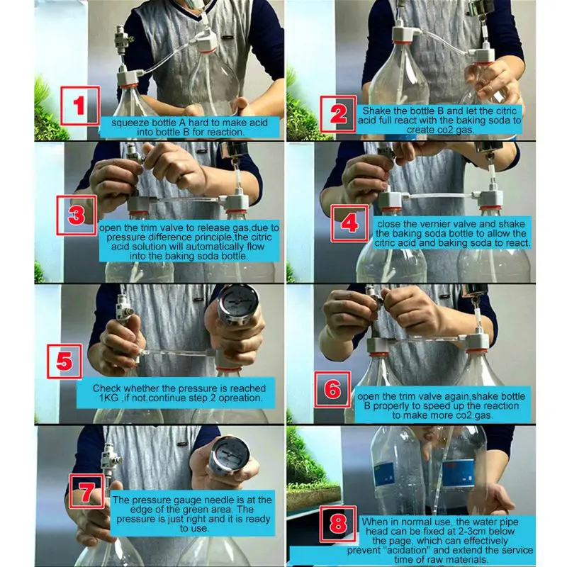 DIY аквариум CO2 генератор системы Комплект Калибр воды завод Аквариум Co2 клапан диффузор N1HA