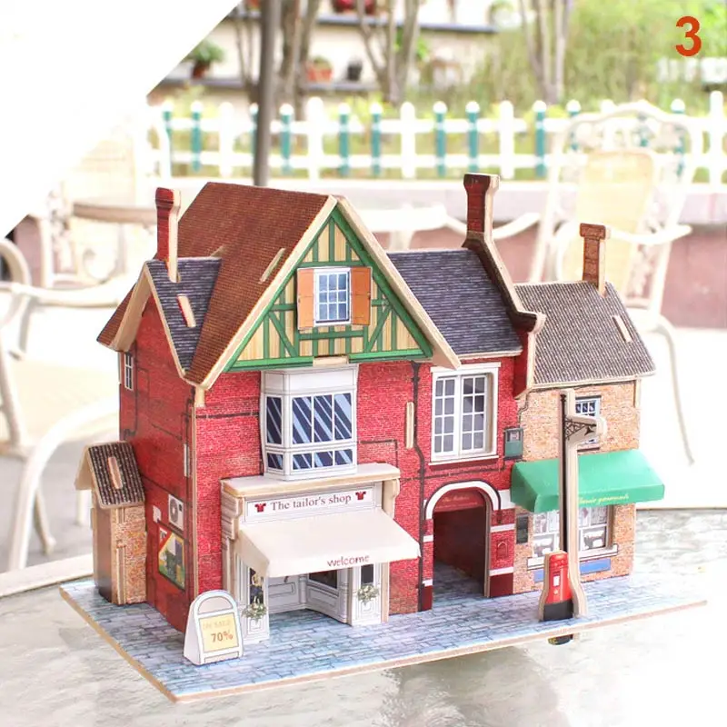 Высокое качество 3D миниатюрный Британский деревянный дом Сборка DIY Развивающие игрушки для детей