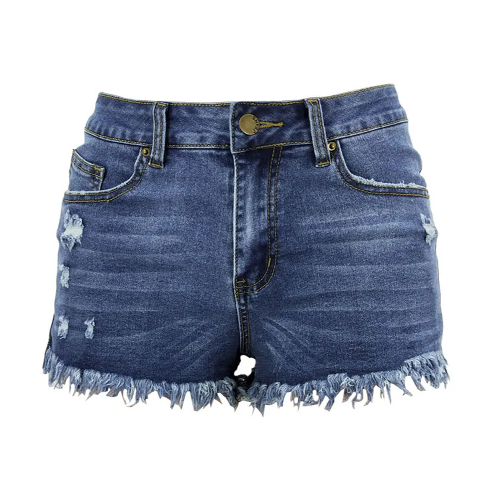 thin31 deep blue Женские летние шорты, стильные, с высокой талией, с потертостями, женские джинсовые шорты, на молнии, с застежкой на пуговицах, уличные удобные джинсовые шорты - Цвет: thin31 deep blue