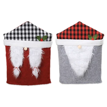 

HOT 1 Pcs Christmas Chair Cover Santa Claus Xmas Holiday Party Festival Home Dinner Table Kitchen Seat Covers Set