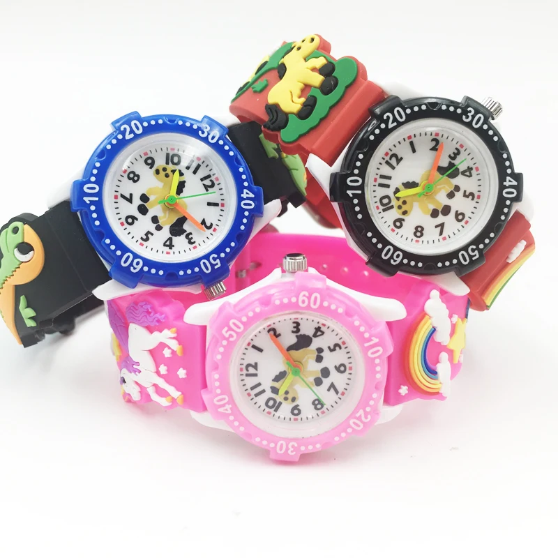 wholesale 3D Jelly Silicone Kids Watches hto fashion girls watches cool boys wristwatches new cartoon clock waterproof children watches 2020 free drop shipping (5)