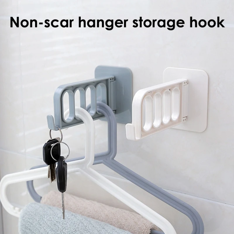 

TTLIFE Non-marking Plastic Hanger Hook Wall-mounted Clothes Storage Rack Wall Multi-function Folding Sticky Hook